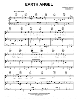 page one of Earth Angel (Piano, Vocal & Guitar Chords (Right-Hand Melody))
