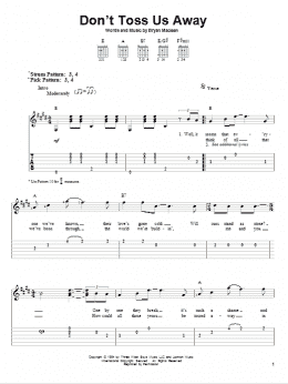 page one of Don't Toss Us Away (Easy Guitar Tab)