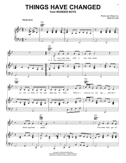 page one of Things Have Changed (Piano, Vocal & Guitar Chords (Right-Hand Melody))