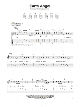 page one of Earth Angel (Easy Guitar Tab)