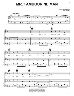 page one of Mr. Tambourine Man (Piano, Vocal & Guitar Chords (Right-Hand Melody))
