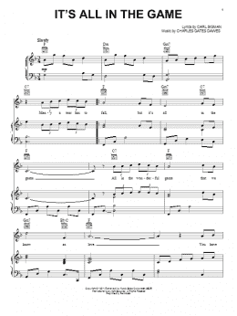 page one of It's All In The Game (Piano, Vocal & Guitar Chords (Right-Hand Melody))