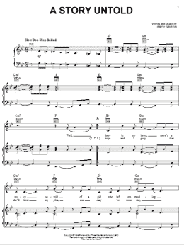 page one of A Story Untold (Piano, Vocal & Guitar Chords (Right-Hand Melody))