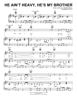 page one of He Ain't Heavy, He's My Brother (Piano, Vocal & Guitar Chords (Right-Hand Melody))