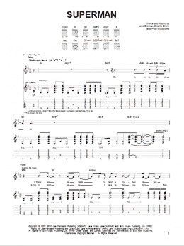 page one of Superman (Guitar Tab)