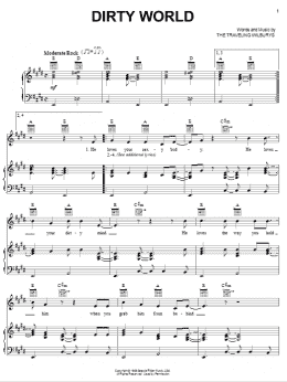 page one of Dirty World (Piano, Vocal & Guitar Chords (Right-Hand Melody))