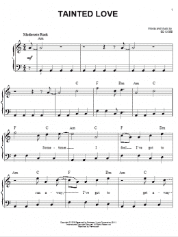 page one of Tainted Love (Easy Piano)