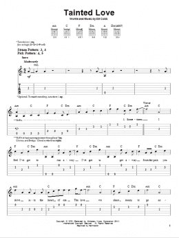 page one of Tainted Love (Easy Guitar Tab)