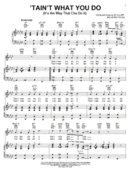page one of 'Tain't What You Do (It's The Way That Cha Do It) (Piano, Vocal & Guitar Chords (Right-Hand Melody))