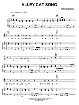 page one of Alley Cat Song (Piano, Vocal & Guitar Chords (Right-Hand Melody))