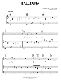 page one of Ballerina (Piano, Vocal & Guitar Chords (Right-Hand Melody))