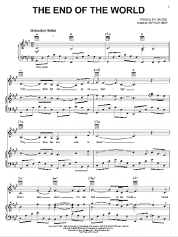 page one of The End Of The World (Piano, Vocal & Guitar Chords (Right-Hand Melody))