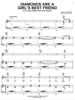 page one of Diamonds Are A Girl's Best Friend (Piano, Vocal & Guitar Chords (Right-Hand Melody))