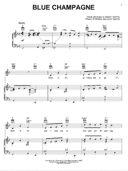 page one of Blue Champagne (Piano, Vocal & Guitar Chords (Right-Hand Melody))