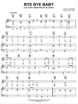 page one of Bye Bye Baby (Piano, Vocal & Guitar Chords (Right-Hand Melody))