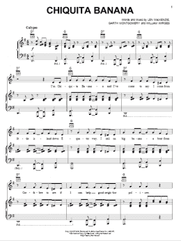 page one of Chiquita Banana (Piano, Vocal & Guitar Chords (Right-Hand Melody))