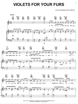 page one of Violets For Your Furs (Piano, Vocal & Guitar Chords (Right-Hand Melody))