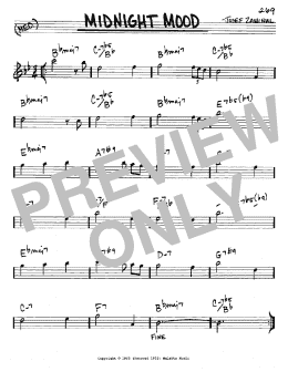page one of Midnight Mood (Real Book – Melody & Chords – Eb Instruments)