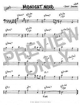 page one of Midnight Mood (Real Book – Melody & Chords – Bass Clef Instruments)