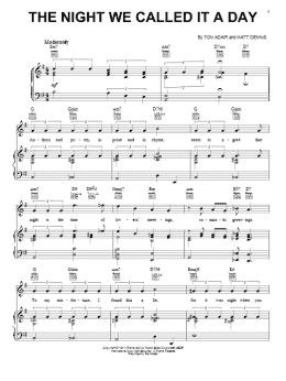 page one of The Night We Called It A Day (Piano, Vocal & Guitar Chords (Right-Hand Melody))