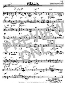 page one of Celia (Real Book – Melody & Chords – C Instruments)