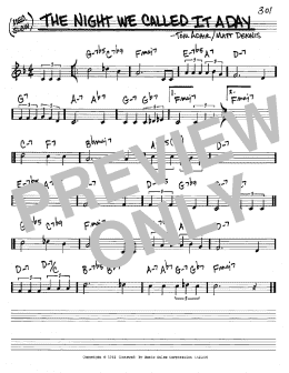 page one of The Night We Called It A Day (Real Book – Melody & Chords – C Instruments)