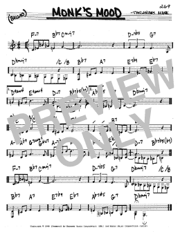 page one of Monk's Mood (Real Book – Melody & Chords – C Instruments)
