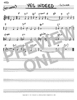 page one of Yes Indeed (Real Book – Melody & Chords – C Instruments)