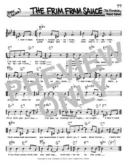 page one of The Frim Fram Sauce (Real Book – Melody, Lyrics & Chords)