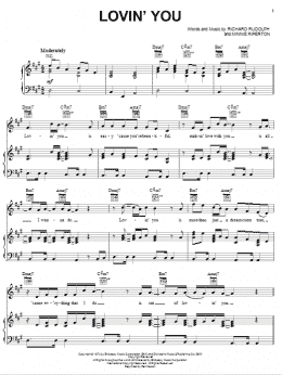 page one of Lovin' You (Piano, Vocal & Guitar Chords (Right-Hand Melody))