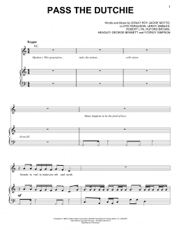 page one of Pass The Dutchie (Piano, Vocal & Guitar Chords (Right-Hand Melody))