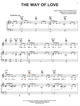 page one of The Way Of Love (Piano, Vocal & Guitar Chords (Right-Hand Melody))
