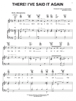 page one of There! I've Said It Again (Piano, Vocal & Guitar Chords (Right-Hand Melody))