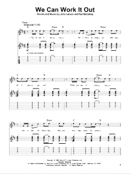 page one of We Can Work It Out (Guitar Tab (Single Guitar))