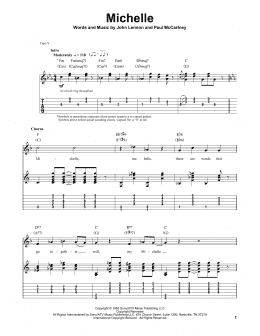 page one of Michelle (Guitar Tab (Single Guitar))