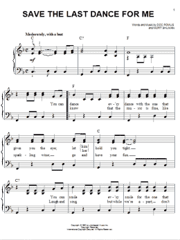page one of Save The Last Dance For Me (Easy Piano)