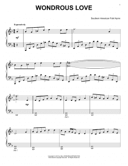 page one of Wondrous Love (Piano Solo)