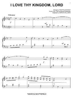 page one of I Love Thy Kingdom, Lord (Piano Solo)