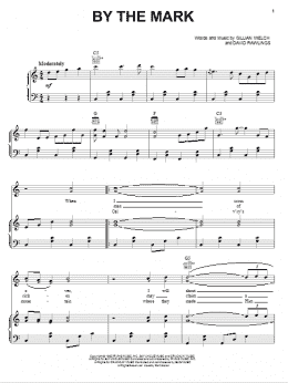 page one of By The Mark (Piano, Vocal & Guitar Chords (Right-Hand Melody))