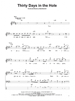 page one of Thirty Days In The Hole (Bass Guitar Tab)