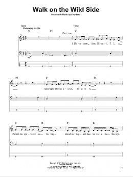 page one of Walk On The Wild Side (Bass Guitar Tab)