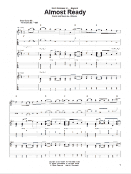 page one of Almost Ready (Guitar Tab)