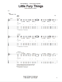 page one of Little Fury Things (Guitar Tab)