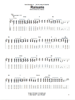 page one of Raisans (Guitar Tab)