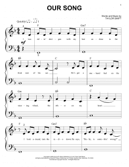 page one of Our Song (Big Note Piano)