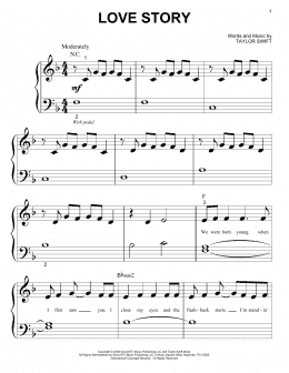 page one of Love Story (Big Note Piano)