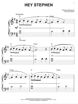 page one of Hey Stephen (Big Note Piano)