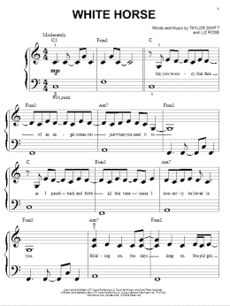 page one of White Horse (Big Note Piano)