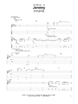 page one of Jeremy (Guitar Tab)