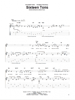 page one of Sixteen Tons (Guitar Tab)